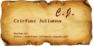 Czirfusz Julianna névjegykártya